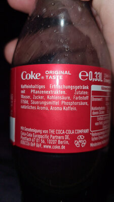 Coca Cola - Ingrédients - de