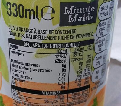 Minute Maid Orange - Voedingswaarden - fr