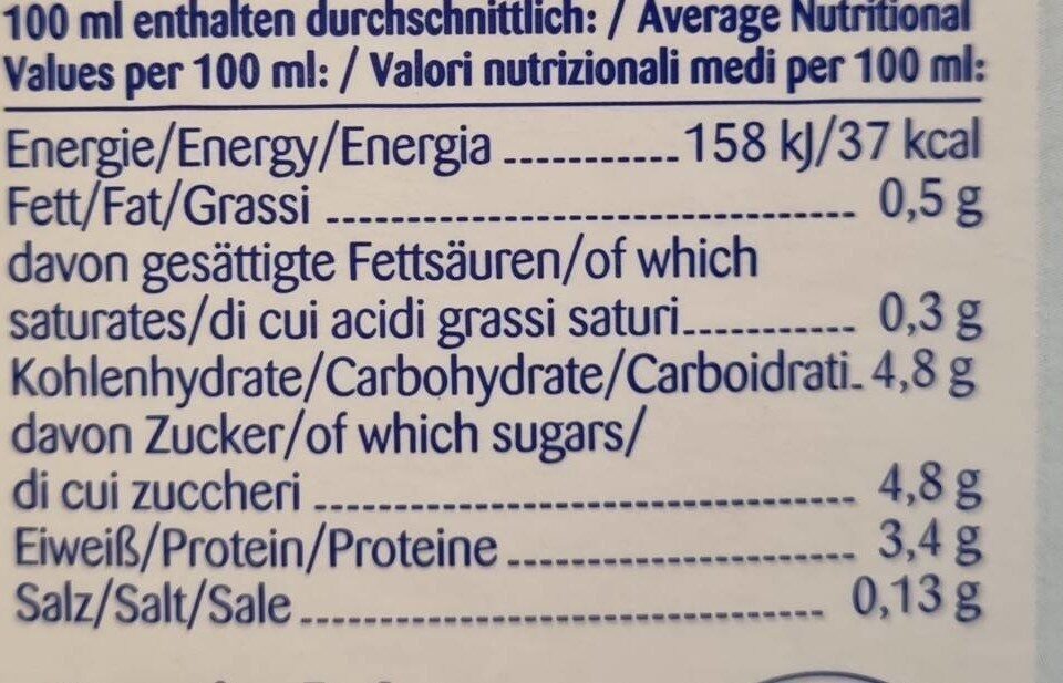 Schärdinger Formil Leichte Haltbarmilch 0,5 % Fett - Nährwertangaben - fr