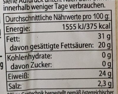 Tiroler Bergblütenkäse - Nutrition facts - de