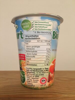 Spar Bio Jogurt Müsli - Nutrition facts