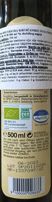 Bio ekstra djevičansko maslinovo ulje - Wiederverwertungsanweisungen und/oder Verpackungsinformationen - hr