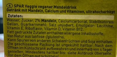 Mandel drink - Ingredienti - en