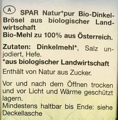 Bio-Dinkel-Brösel - Ingredientes - de