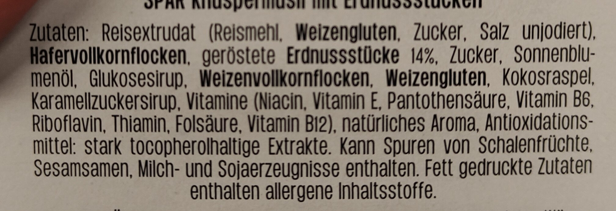 High Protein Knusper Müsli - Ingredients - de