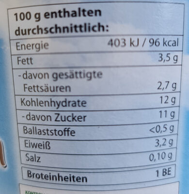 Bio Sauermilch gerührte, Ananas Kokos - Ingredients - de