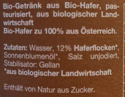 Bio-Haferdrink - Ingredientes - de