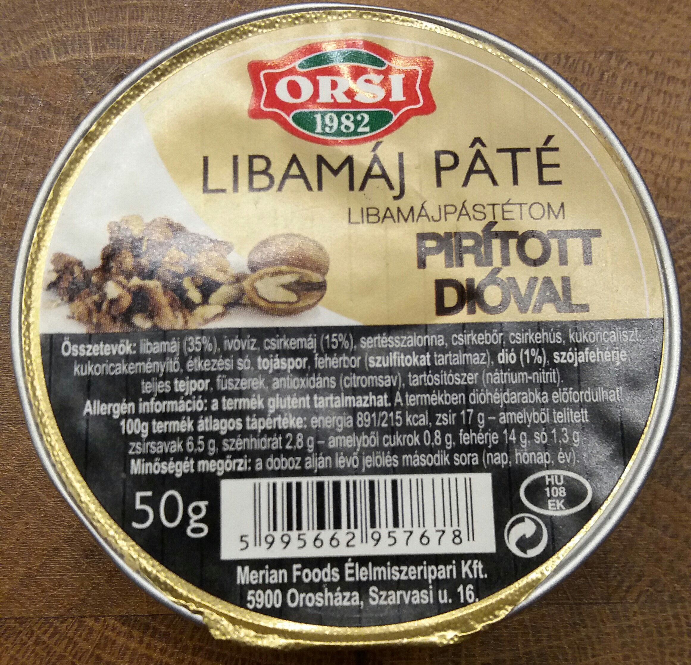 Libamáj Pâté pirított dióval - Product - hu