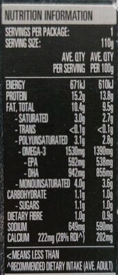 sarfines in tomato sauce - Nutrition facts