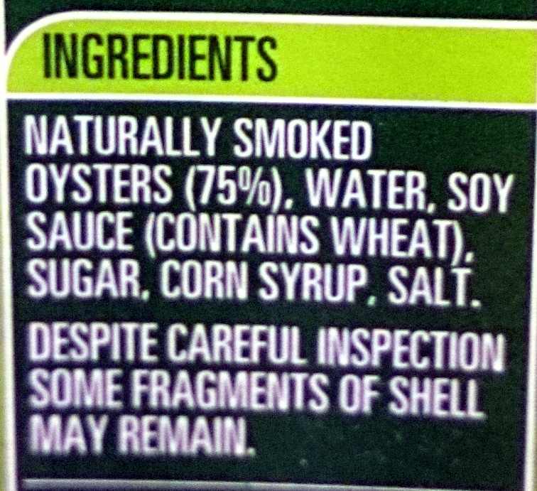 Smoked oysters - Ingredients