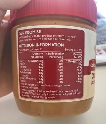 Crunchy peanut butter - Nutrition facts