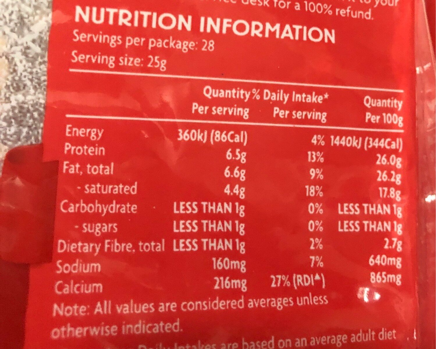 Pizza blend shredded cheese - Nutrition facts