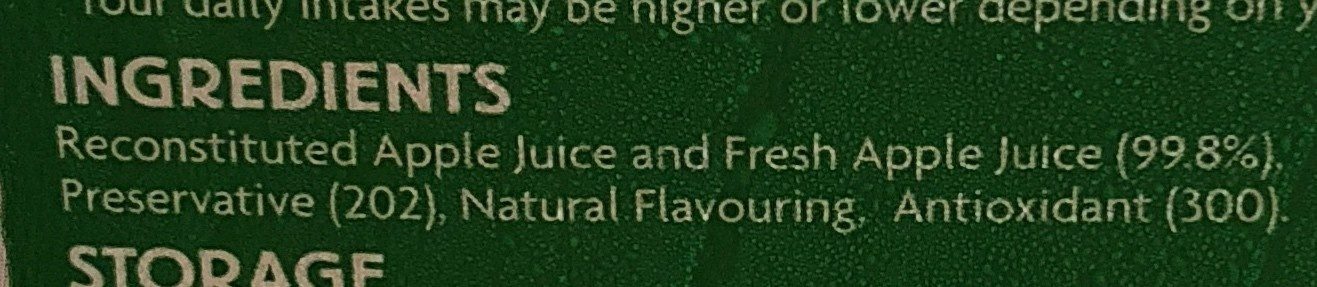 Apple juice - Ingredients