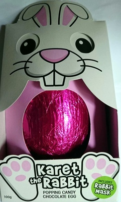 Karet the Rabbit Popping Candy Chocolate Egg with Mask - Product