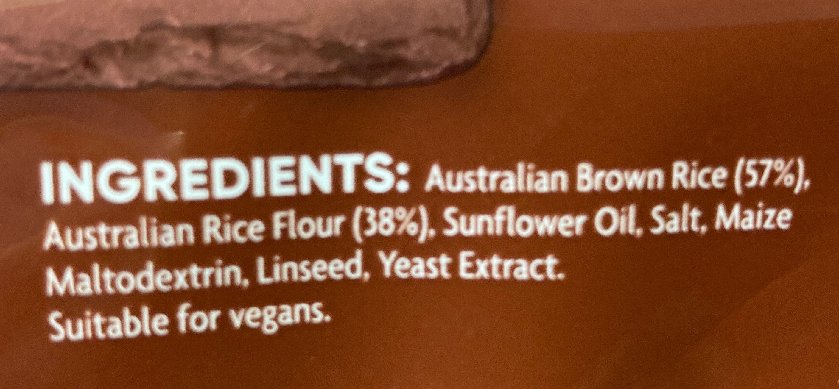 Brown Rice Crackers - Ingredients