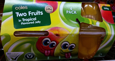 Coles Two Fruits in Tropical Flavoured Jelly - Product