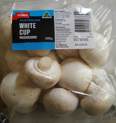 Coles Australian White Cup Mushrooms - Product