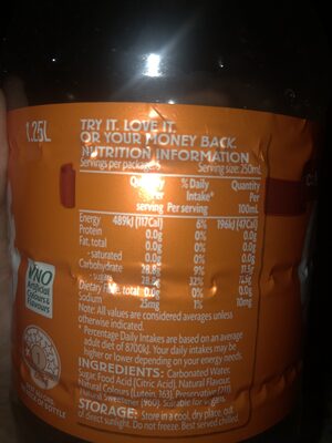 Orange Flavour Soft Drink - Nutrition facts