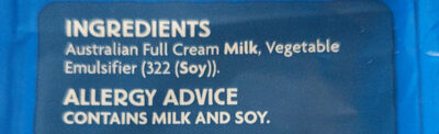 Instant full cream milk powder - Ingredients