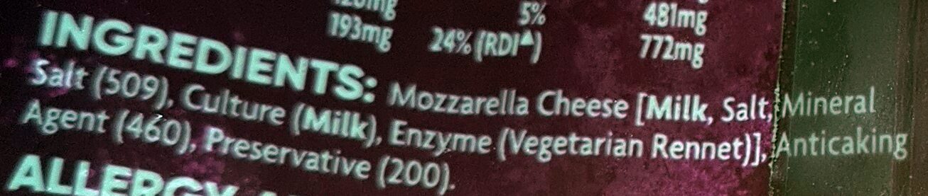 Mozzarella Shredded - Ingredients