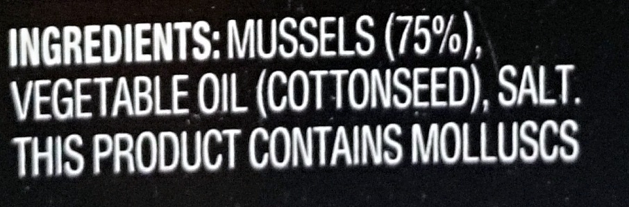 Always Fresh Mussels Preserved in Oil - Ingredients