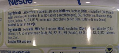 Poudre de lait entier vitaminée - Ingrédients