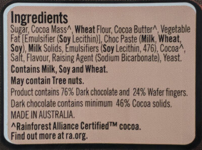KitKat Dark Chocolate Block - Ingredients