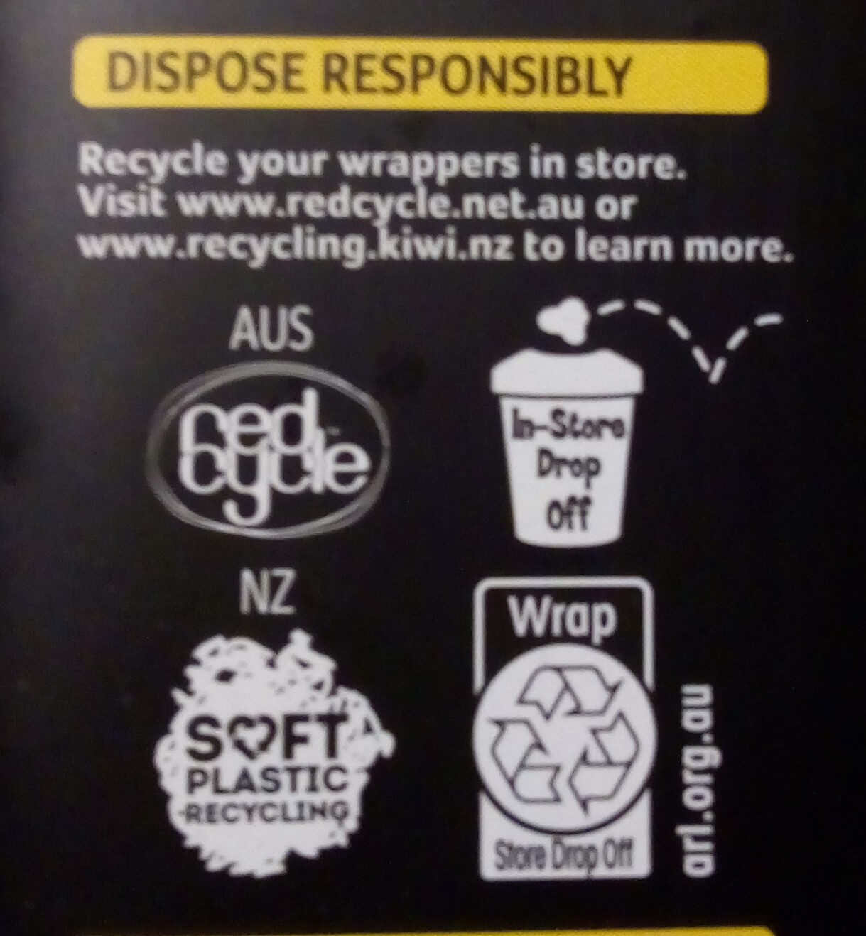 Chokito - Recycling instructions and/or packaging information