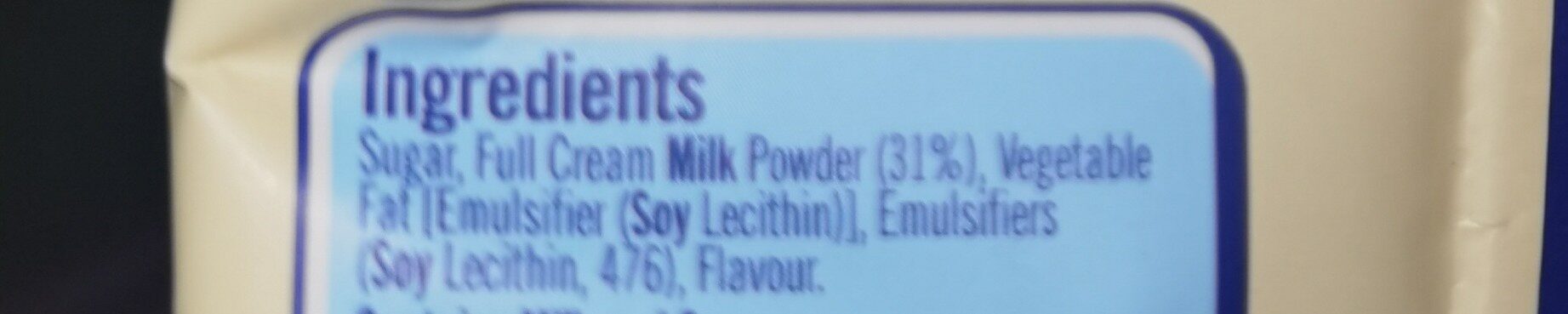 Milky bar - Ingredients