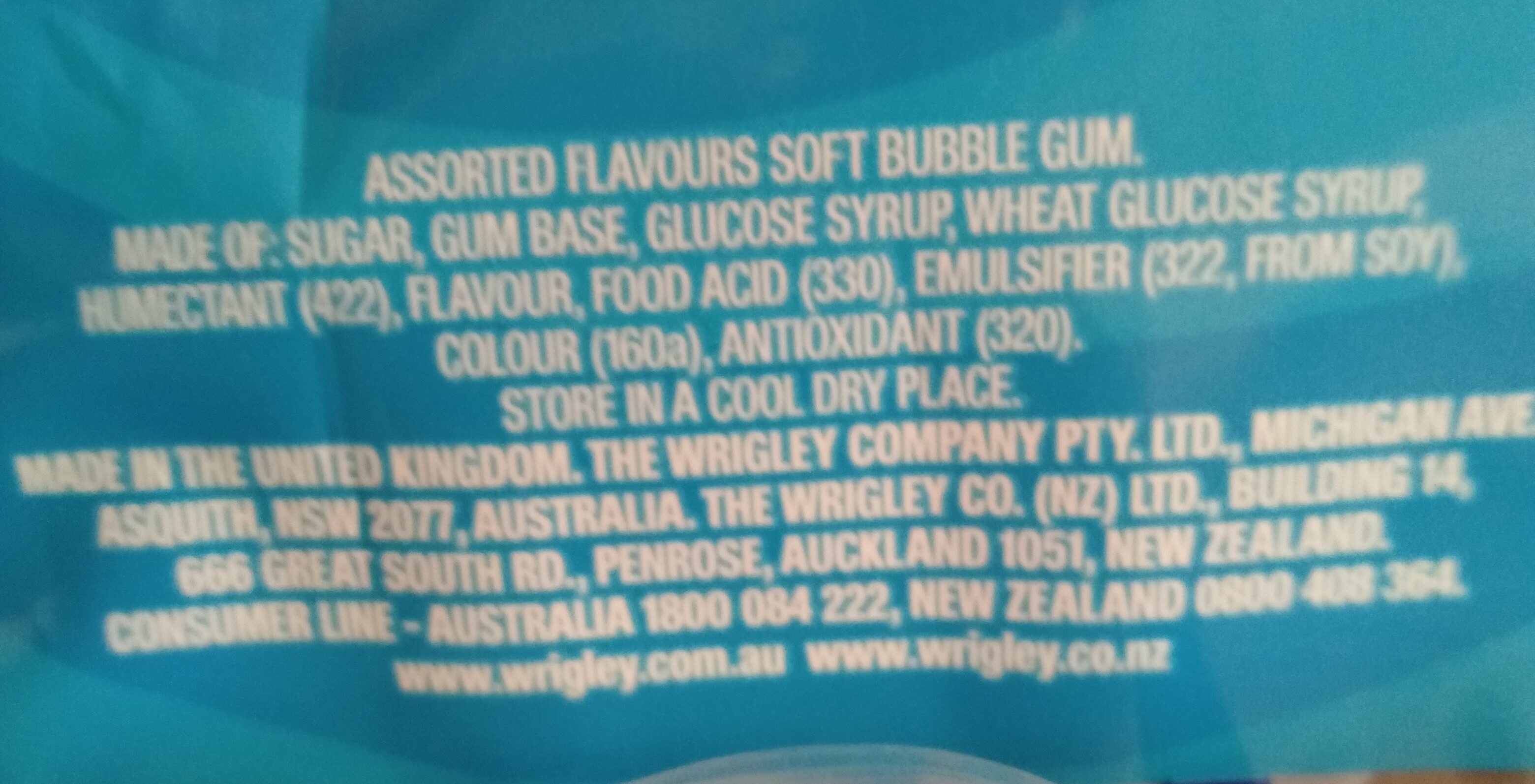 hubba bubba - Ingredients