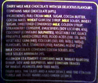 Dairy Milk Snack - Ingredients