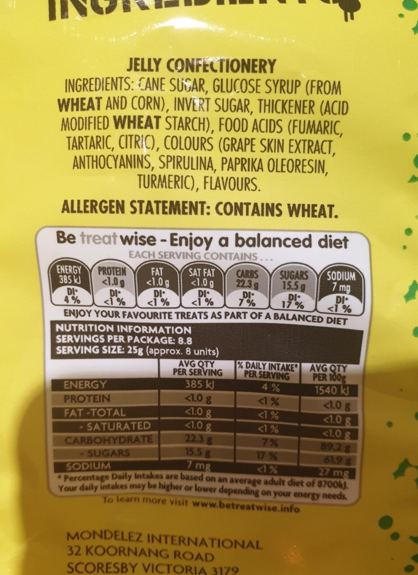 Sour Patch Kids - Ingredients