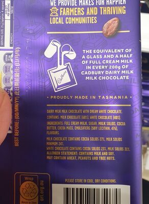 Cadbury Dairy Milk Top Deck - Ingredienti - en