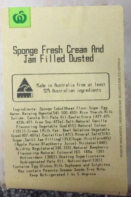 Sponge fresh cream and jam jilled dusted - Product