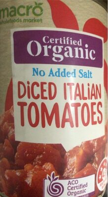 Calories in Macro Wholefoods Market Organic Diced Tomatoes