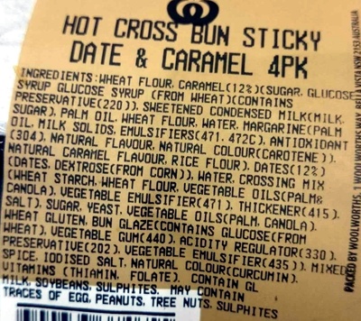 Indulgent Sticky Date & Caramel Hot Cross Buns - Ingredients