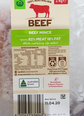 woolworths beef mince - Ingredients