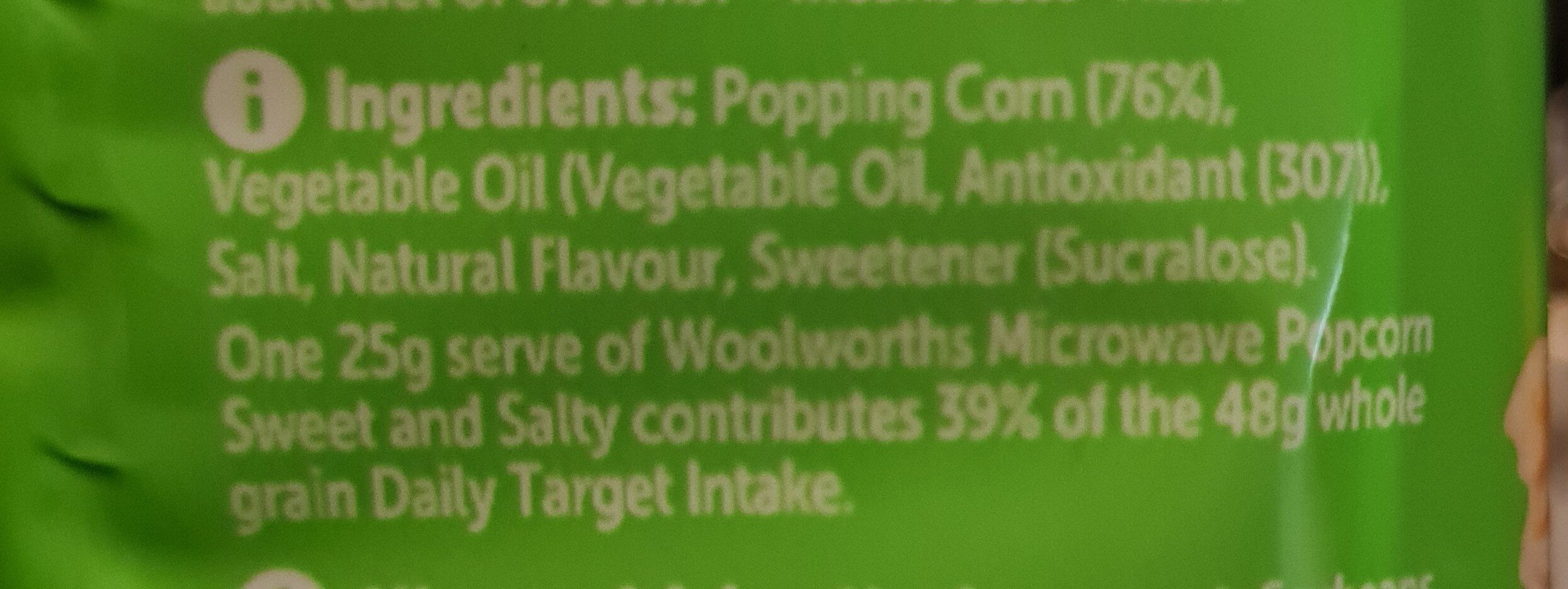 Sweet & Salty Popcorn - Ingredients