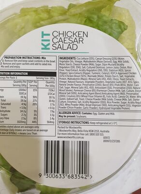 Chicken Caeser Salad - Ingredients