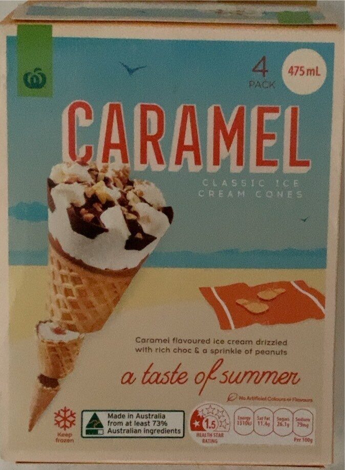 Caramel ice cream cones - Product