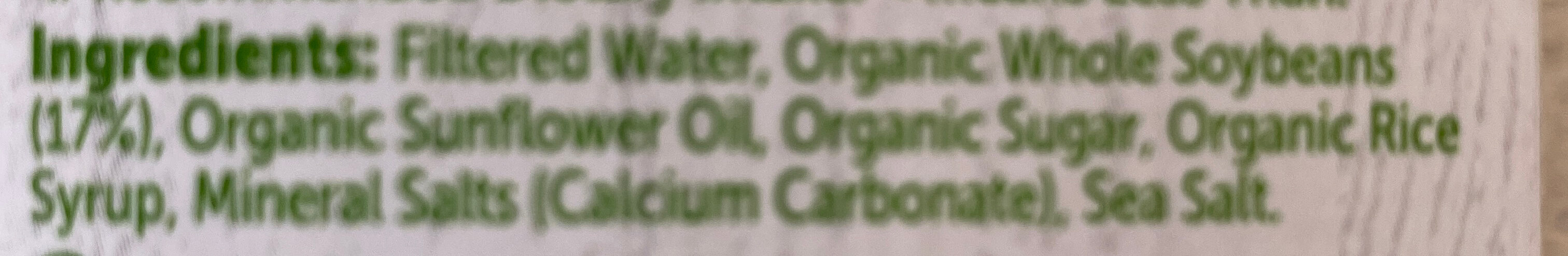 Organic Soy Milk - Ingredients