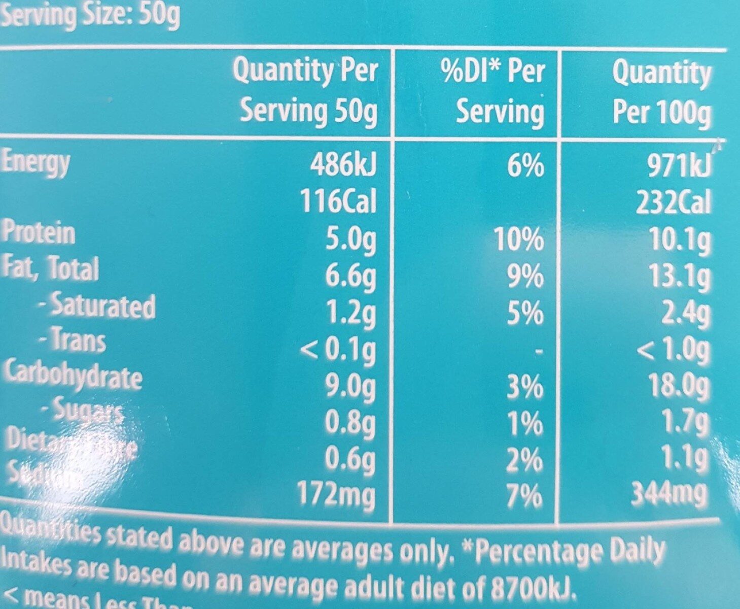 40 fish fingers wild caught - Nutrition facts
