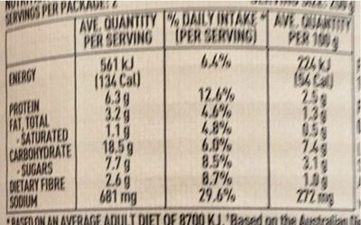 Hearty beef and vegetable - Nutrition facts