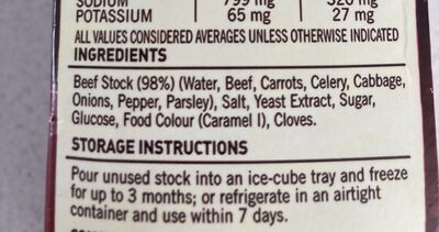 Real Stock Salt Reduced Beef - Ingredients