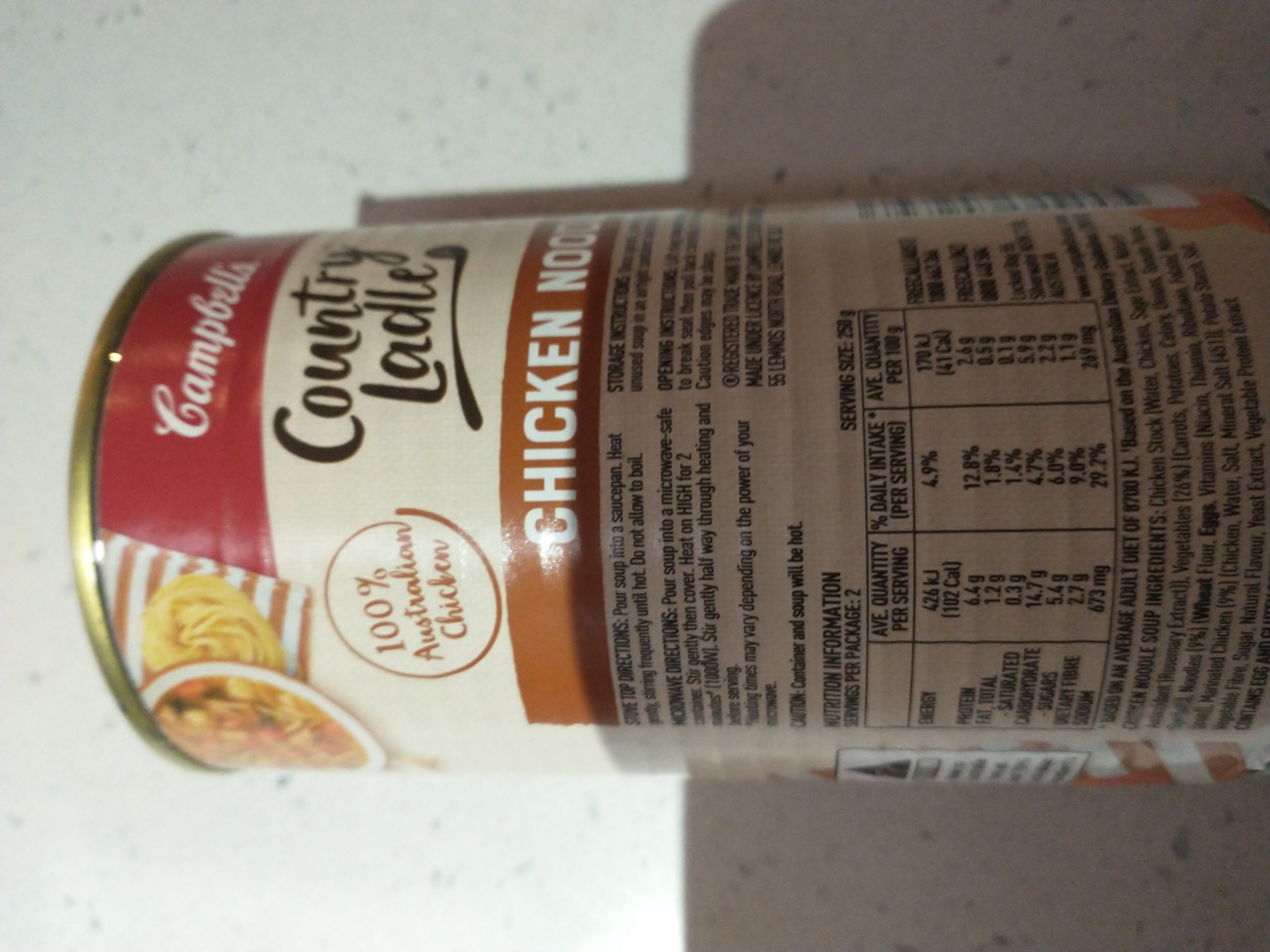 Campbell's chicken noodle - Ingredients