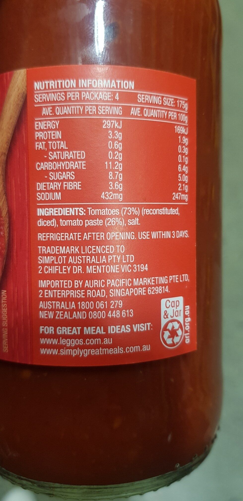 pasta sauce - Ingredients
