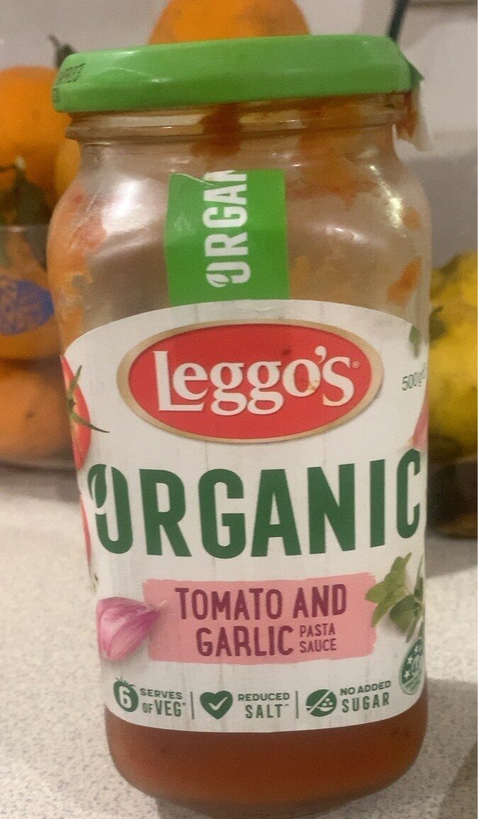 Leggos organic tomato and garlic pasta sauce - Product
