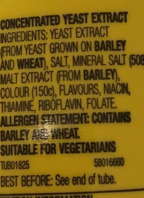 Vegemite - Ingredients
