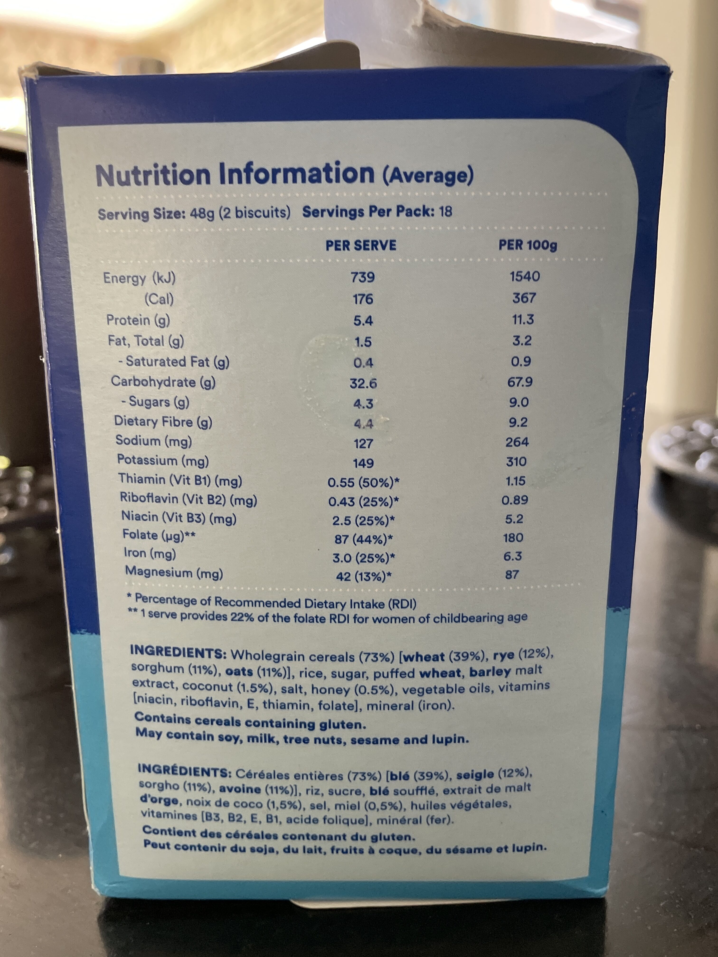 We’re-Bix Multi-Grain - Nutrition facts