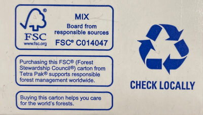 Soy milk - Recycling instructions and/or packaging information